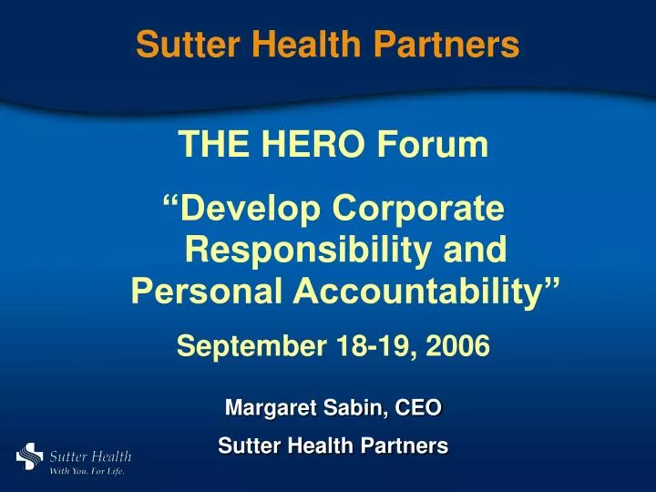 sutter health partners