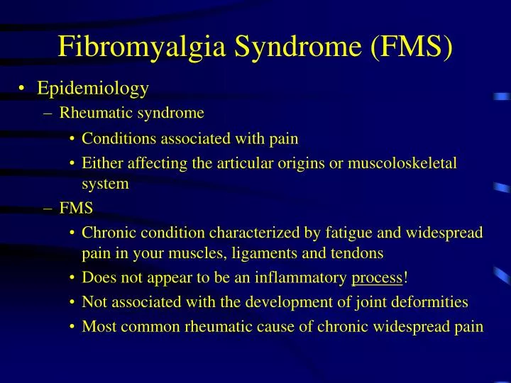 fibromyalgia syndrome fms