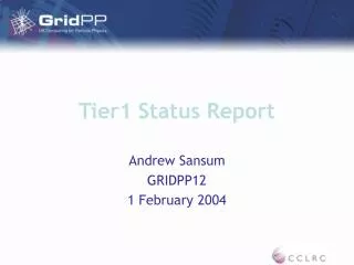 Tier1 Status Report