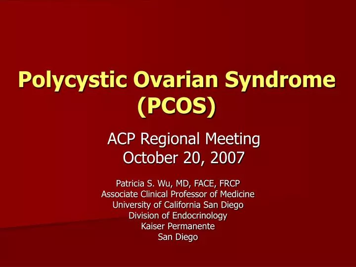 polycystic ovarian syndrome pcos
