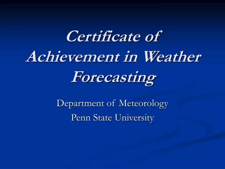 certificate of achievement in weather forecasting