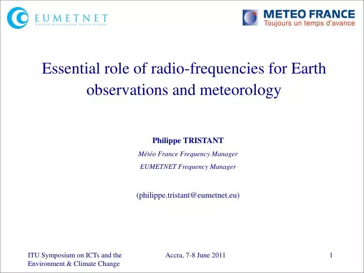 essential role of radio frequencies for earth observations and meteorology