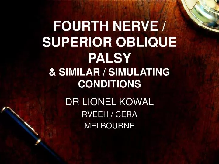 fourth nerve superior oblique palsy similar simulating conditions