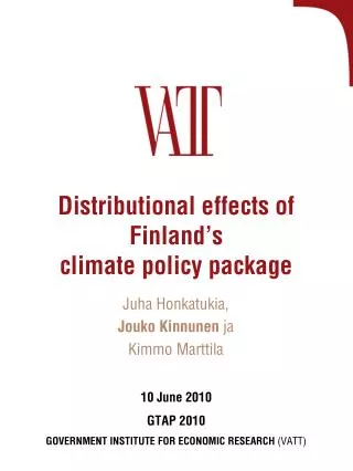 Distributional effects of Finland’s climate policy package