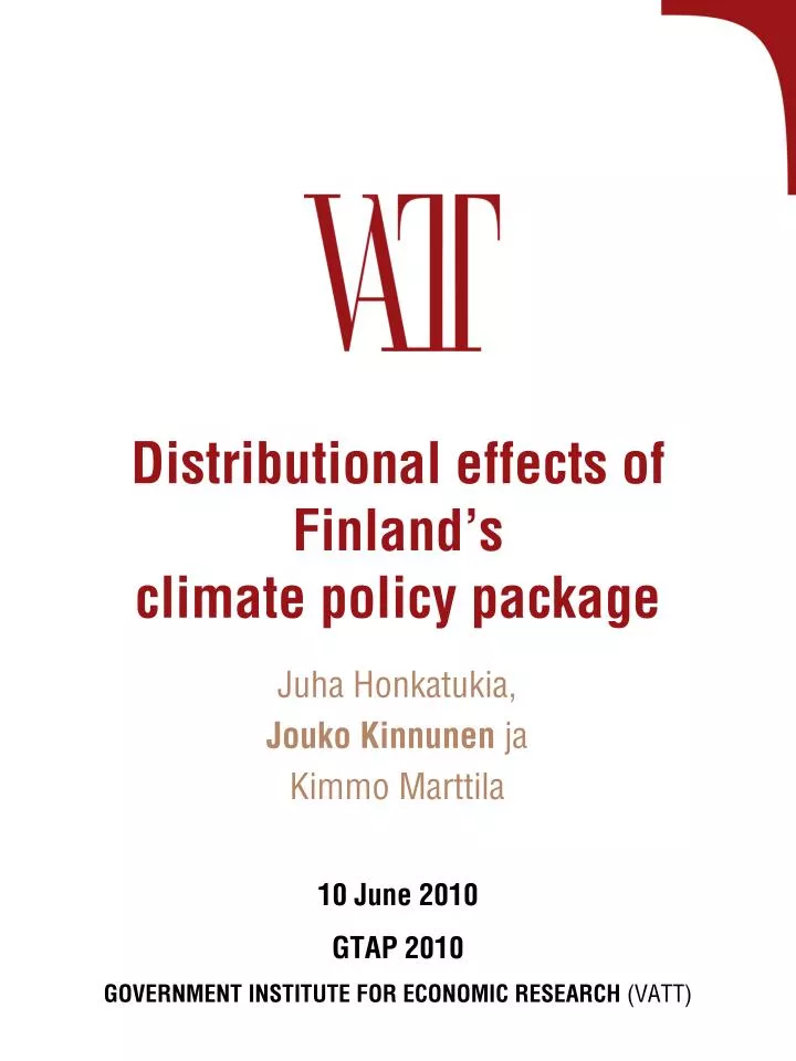 distributional effects of finland s climate policy package