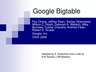 Google Bigtable