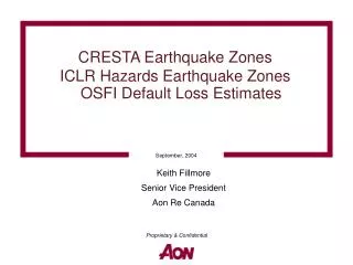 CRESTA Earthquake Zones ICLR Hazards Earthquake Zones