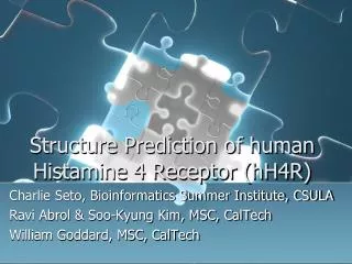 Structure Prediction of human Histamine 4 Receptor (hH4R)