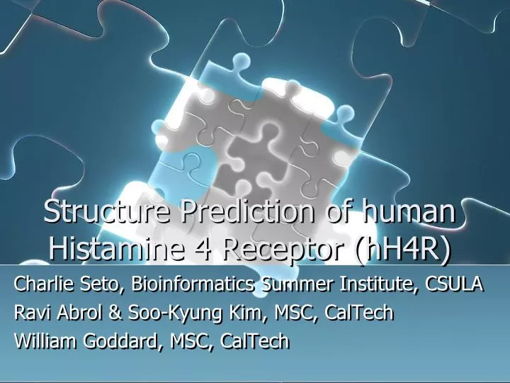 structure prediction of human histamine 4 receptor hh4r