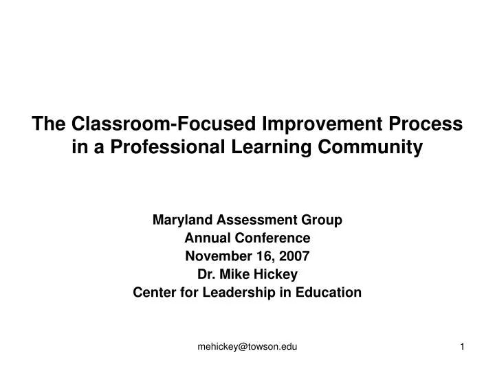the classroom focused improvement process in a professional learning community