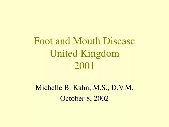 foot and mouth disease united kingdom 2001