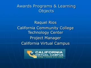 Awards Programs &amp; Learning Objects