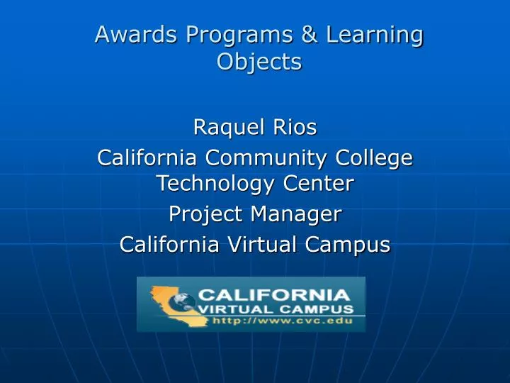 awards programs learning objects