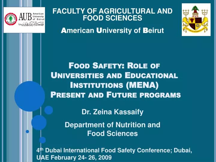 food safety role of universities and educational institutions mena present and future programs