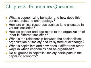 Chapter 8- Economics Questions