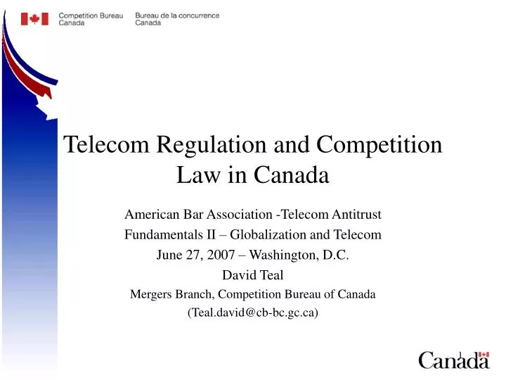 telecom regulation and competition law in canada
