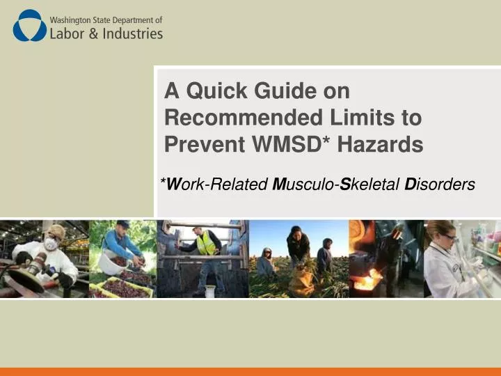 a quick guide on recommended limits to prevent wmsd hazards