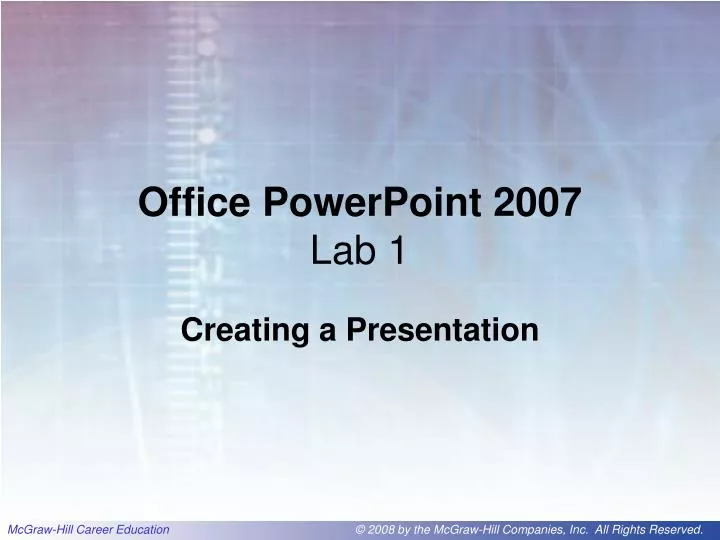 office powerpoint 2007 lab 1