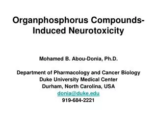 Organphosphorus Compounds-Induced Neurotoxicity