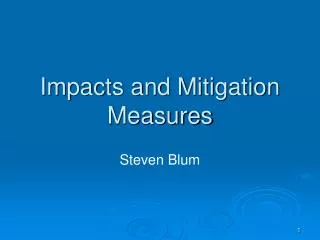 Impacts and Mitigation Measures