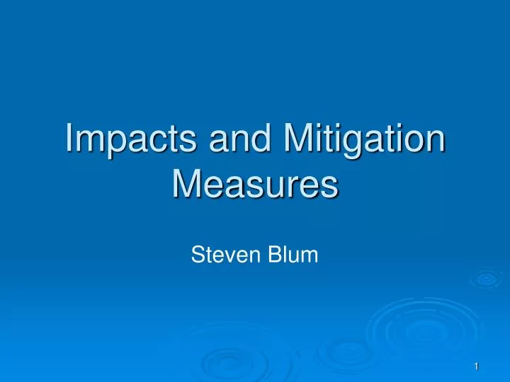 impacts and mitigation measures