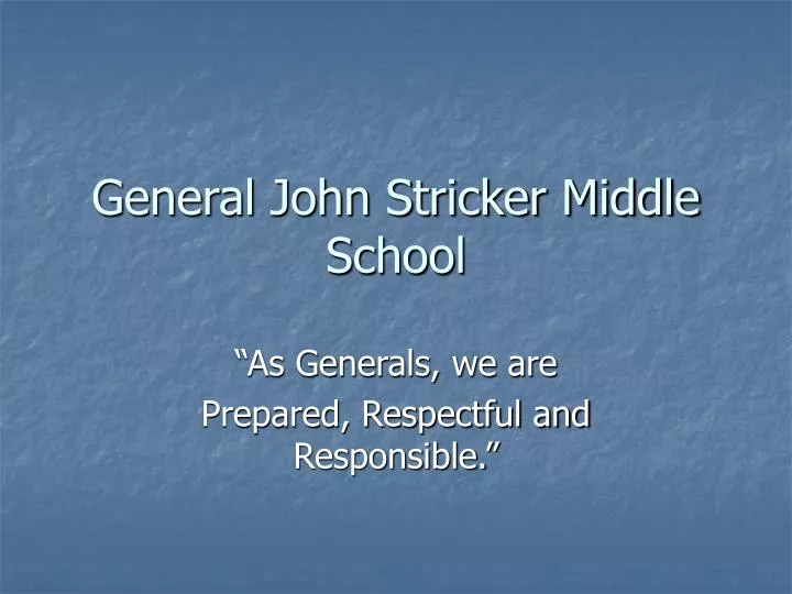 general john stricker middle school