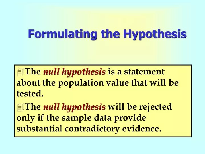 formulating the hypothesis