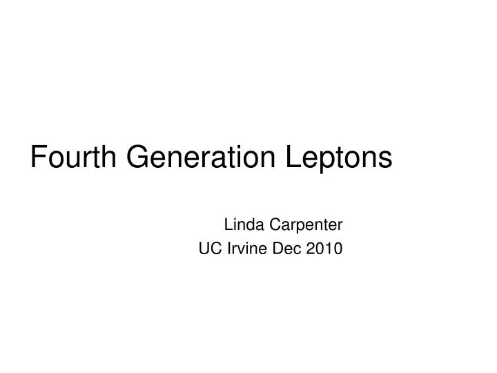 fourth generation leptons