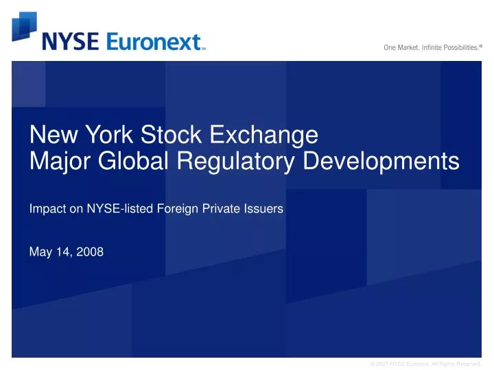 new york stock exchange major global regulatory developments