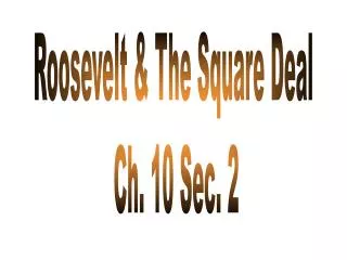 Roosevelt &amp; The Square Deal Ch. 10 Sec. 2
