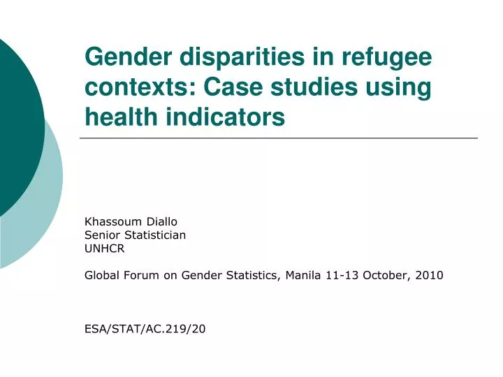 gender disparities in refugee contexts case studies using health indicators