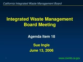 Integrated Waste Management Board Meeting
