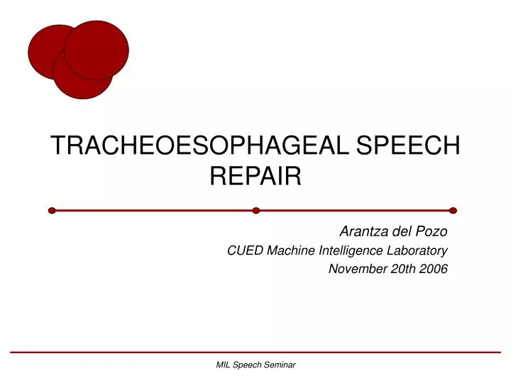 tracheoesophageal speech repair