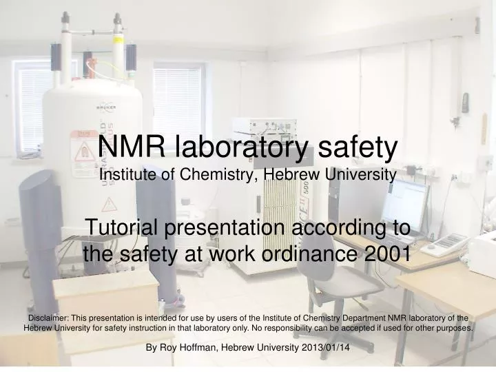 nmr laboratory safety institute of chemistry hebrew university