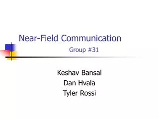 Near-Field Communication Group #31
