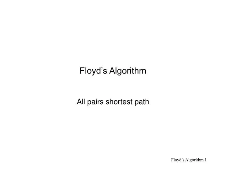floyd s algorithm