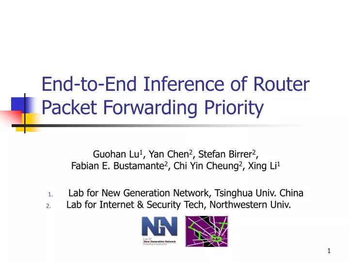 end to end inference of router packet forwarding priority