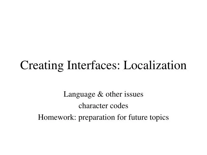creating interfaces localization