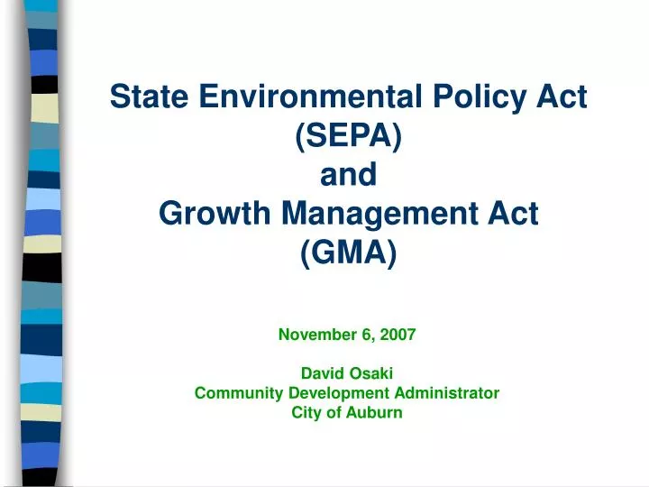 state environmental policy act sepa and growth management act gma