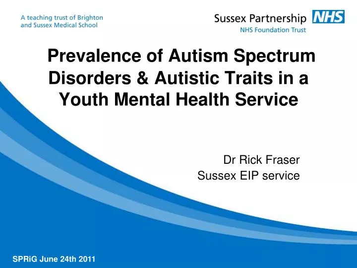 prevalence of autism spectrum disorders autistic traits in a youth mental health service