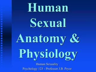 Human Sexual Anatomy &amp; Physiology
