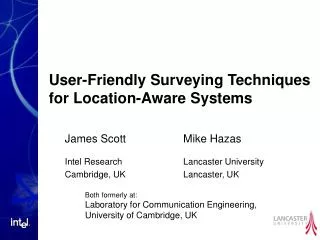 User-Friendly Surveying Techniques for Location-Aware Systems