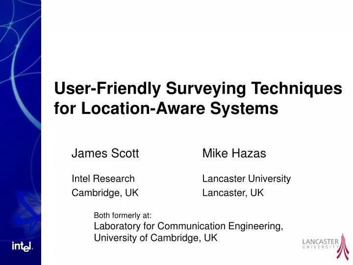 user friendly surveying techniques for location aware systems