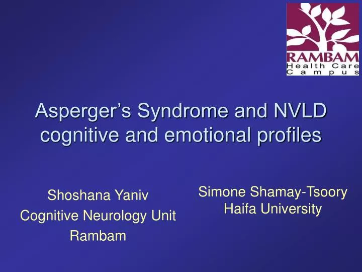 asperger s syndrome and nvld cognitive and emotional profiles
