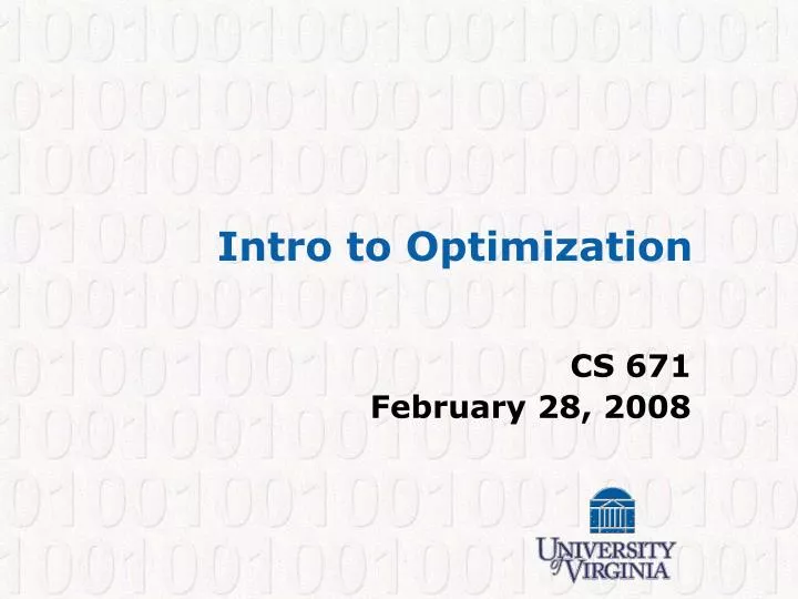 intro to optimization