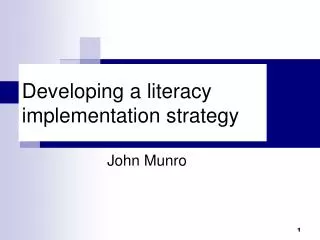 Developing a literacy implementation strategy