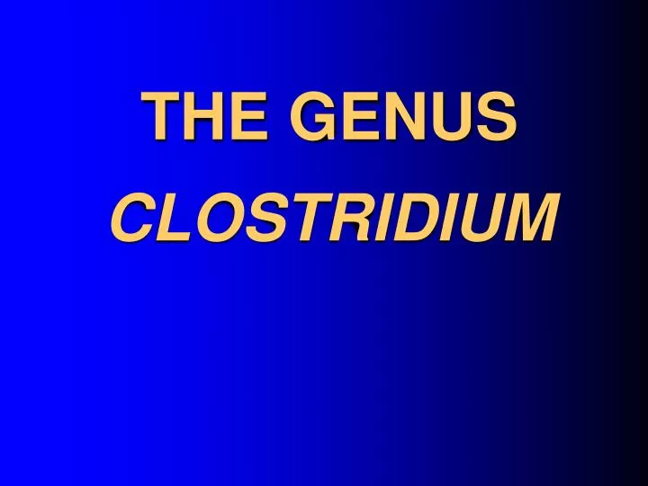 the genus clostrid i um