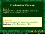 Proofreading Warm-up - slide 1