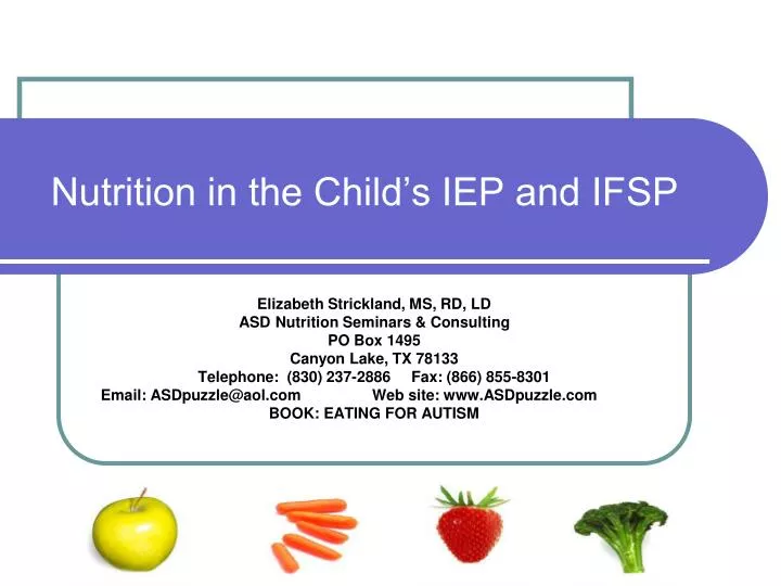 nutrition in the child s iep and ifsp