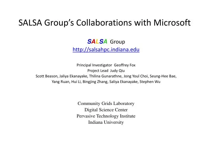 salsa group s collaborations with microsoft